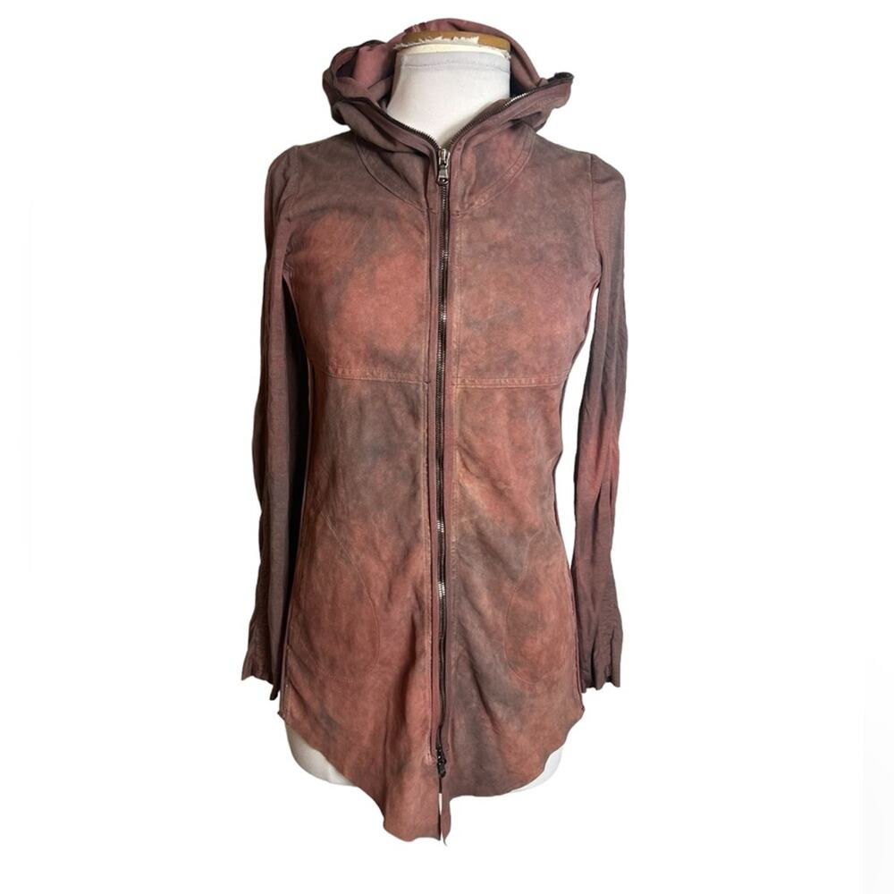 Roncarati leather knit hoodie tie dye style dye Sz 38